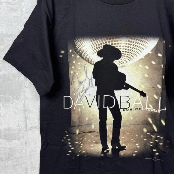 VTG David Ball Starlite Lounge Tour Tee L Made in USA Murina Autographed Band - Picture 2 of 9
